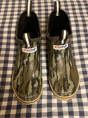 Xtratuf Kids' Camo Green Slip-On Deck Boots